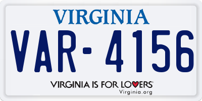 VA license plate VAR4156