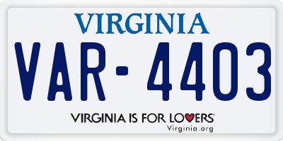 VA license plate VAR4403