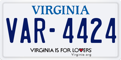 VA license plate VAR4424