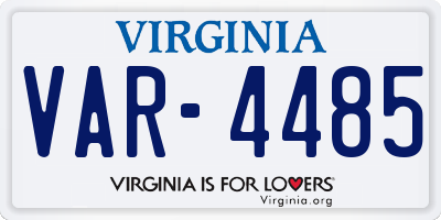 VA license plate VAR4485