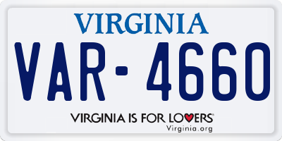 VA license plate VAR4660