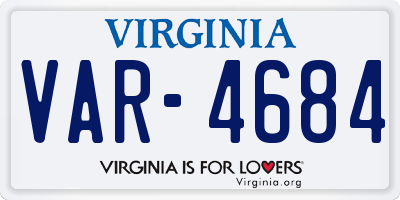 VA license plate VAR4684