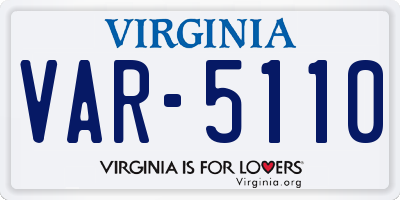 VA license plate VAR5110