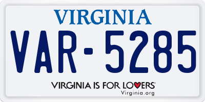 VA license plate VAR5285