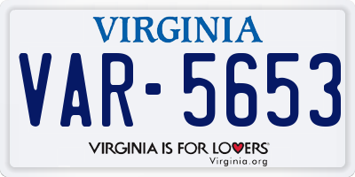 VA license plate VAR5653