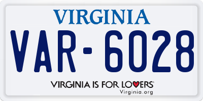 VA license plate VAR6028
