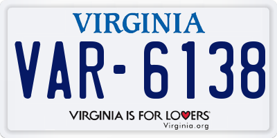 VA license plate VAR6138