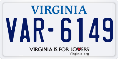 VA license plate VAR6149