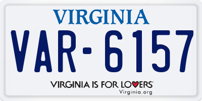 VA license plate VAR6157