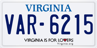 VA license plate VAR6215