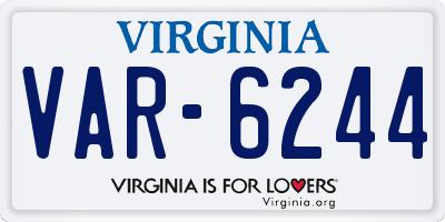 VA license plate VAR6244