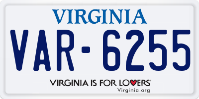 VA license plate VAR6255