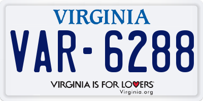 VA license plate VAR6288