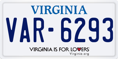 VA license plate VAR6293