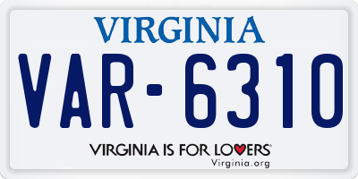 VA license plate VAR6310