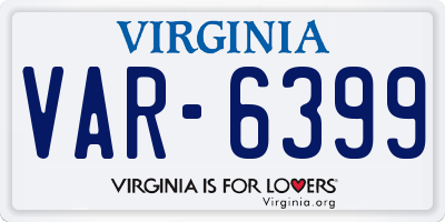 VA license plate VAR6399