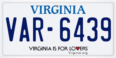 VA license plate VAR6439