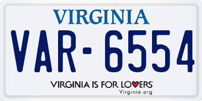 VA license plate VAR6554