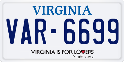 VA license plate VAR6699