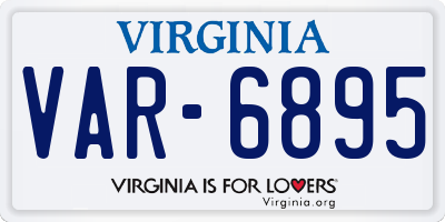 VA license plate VAR6895