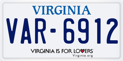 VA license plate VAR6912