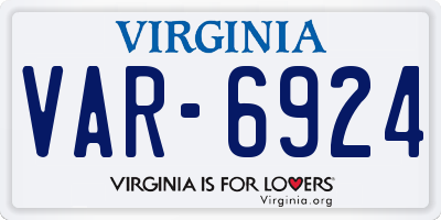 VA license plate VAR6924