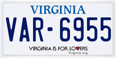 VA license plate VAR6955