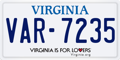 VA license plate VAR7235