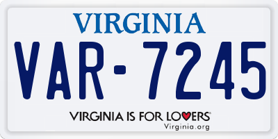 VA license plate VAR7245