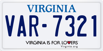 VA license plate VAR7321