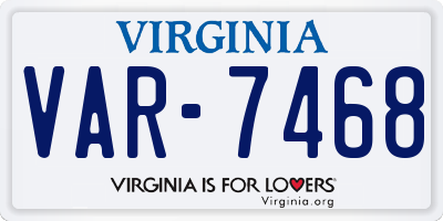 VA license plate VAR7468