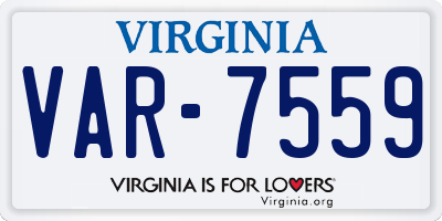 VA license plate VAR7559