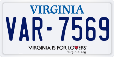 VA license plate VAR7569