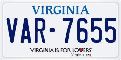 VA license plate VAR7655
