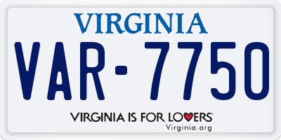 VA license plate VAR7750