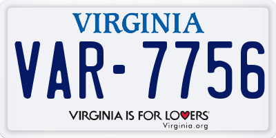 VA license plate VAR7756