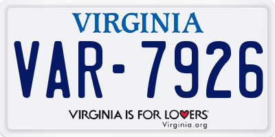 VA license plate VAR7926