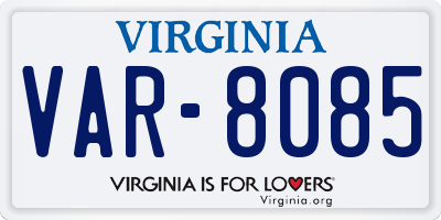 VA license plate VAR8085