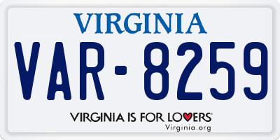 VA license plate VAR8259