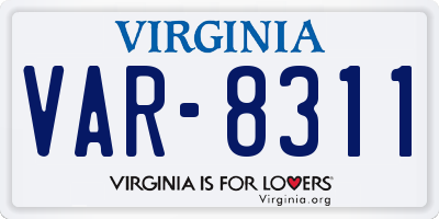 VA license plate VAR8311