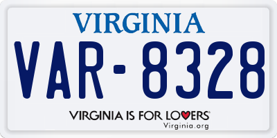 VA license plate VAR8328