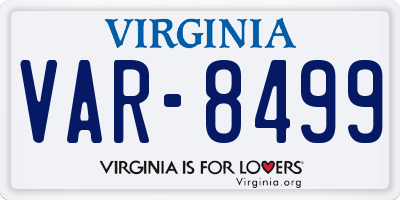 VA license plate VAR8499