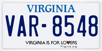 VA license plate VAR8548