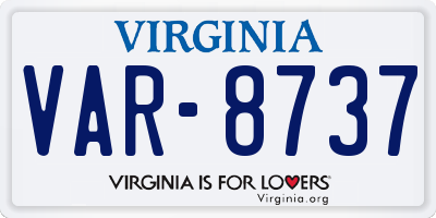VA license plate VAR8737