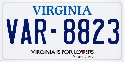 VA license plate VAR8823