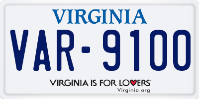 VA license plate VAR9100