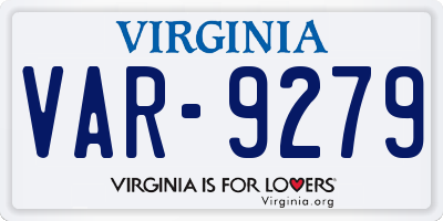 VA license plate VAR9279