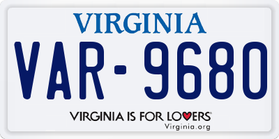 VA license plate VAR9680