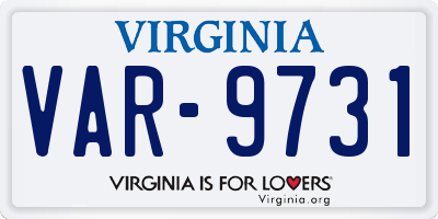 VA license plate VAR9731