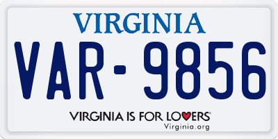 VA license plate VAR9856